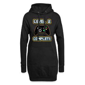 T-shirt cadeau de niveau 2 complet/ 2e anniversaire - Sweat-shirt à capuche long Femme - noir - Devant