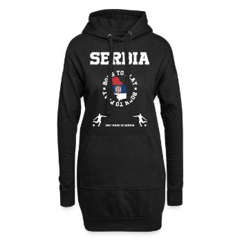 Serbien - Hoodie-Kleid - Schwarz - Vorne
