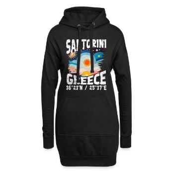 Greece aegean islands col - Sweat-shirt à capuche long Femme - noir - Devant