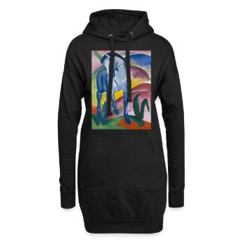 Franz Marc: Blaues Pferd I - Hoodie-Kleid - Schwarz - Vorne