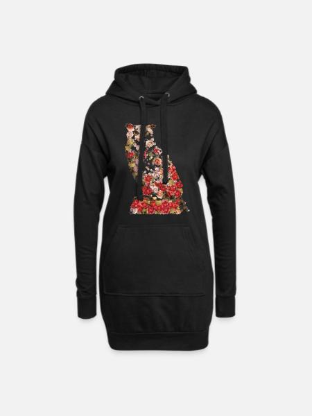 Portrait der großen Vintage Eule. Eule, Eule - Hoodie-Kleid - Schwarz