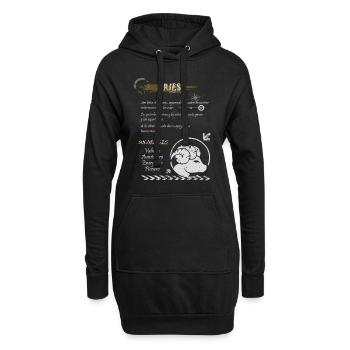 SIGN ARIES - Hoodie-Kleid - Schwarz - Vorne