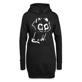 Vampire effrayant Halloween chat - Sweat-shirt à capuche long Femme - noir - Devant