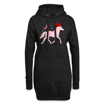 Ein Pferd zu Weihnachten - Hoodie-Kleid - Schwarz - Vorne