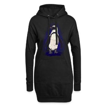 manchot - Sweat-shirt à capuche long Femme - noir - Devant