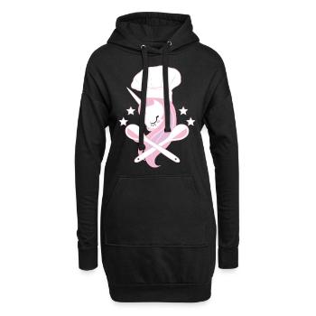 Cuisson cadeau boulanger de licorne - Sweat-shirt à capuche long Femme - noir - Devant