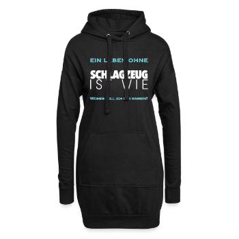 Tambour tambour cadeau cymbales splash cadeau - Sweat-shirt à capuche long Femme - noir - Devant