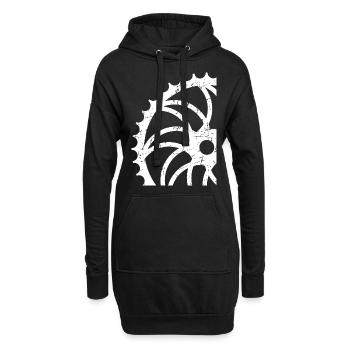 Fahrradfahrer - Hoodie-Kleid - Schwarz - Vorne