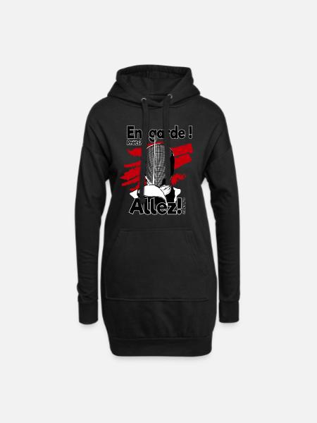 Escrime - Escrime En garde! Prêts? Allez! - Sweat-shirt à capuche long Femme - noir