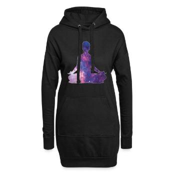 Yoga Meditation Univers - Sweat-shirt à capuche long Femme - noir - Devant