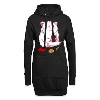Hamster Schokolade Schoko Naschkatze - Hoodie-Kleid - Schwarz - Vorne
