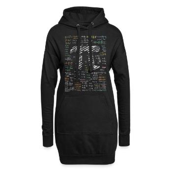 Mathematik Zahl Pi - Hoodie-Kleid - Schwarz - Vorne