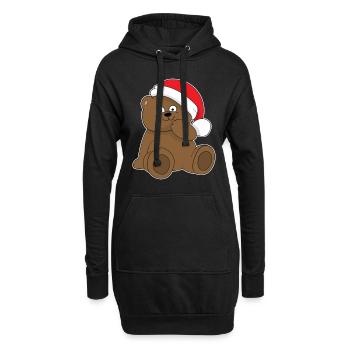 The cute Christmas bear Christmas Teddy Bear - Hoodie Dress - black - Front