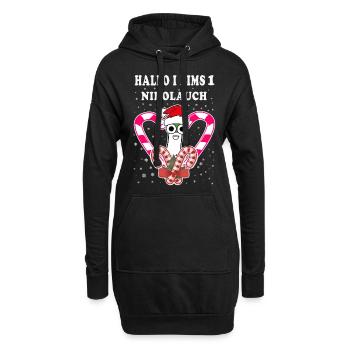 Nikolauch Nikolaus Weihnachtsmann Weihnachten - Hoodie-Kleid - Schwarz - Vorne