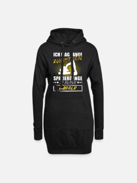 Bagger Baggerfahrer Bau Baustelle - Hoodie-Kleid - Schwarz