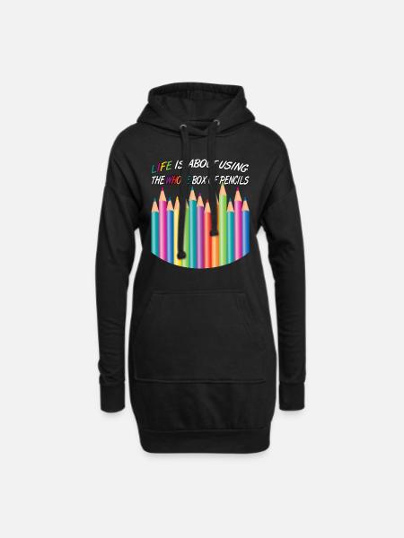 Lustiger Spruch über Leben Weisheit - Hoodie-Kleid - Schwarz