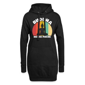 Buddha bei die Fische Buddhismus Angler Yoga Platt - Hoodie-Kleid - Schwarz - Vorne