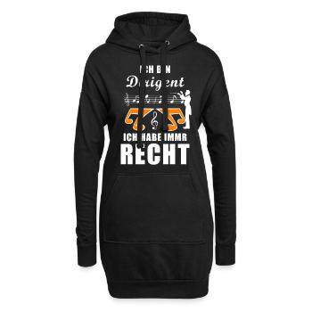 Ich bin Dirigent ich habe immer recht Musiker - Hoodie-Kleid - Schwarz - Vorne