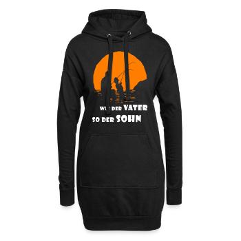 Angeln wie der Vater so der Sohn - Hoodie-Kleid - Schwarz - Vorne
