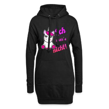 Lustiges Einhorn ich war´s nicht - Hoodie-Kleid - Schwarz - Vorne