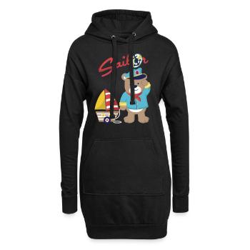 Sailor Teddy - Hoodie-Kleid - Schwarz - Vorne