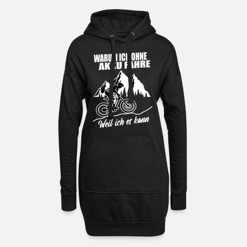 Ohne Akku - Hoodie-Kleid - Schwarz