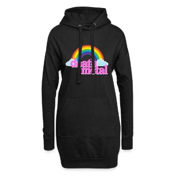 Death Metal Pink Rainbow Clouds Funny Parody - Sweat-shirt à capuche long Femme - noir - Devant