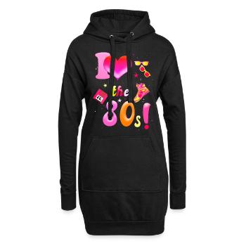Ich Liebe die 80er Jahre Old school - Hoodie-Kleid - Schwarz - Vorne