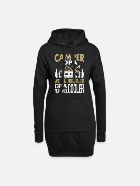 camper opa - Hoodie-Kleid - Schwarz
