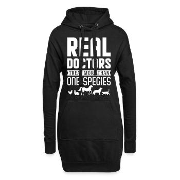 De vrais médecins traitent plus d'une espèce - Sweat-shirt à capuche long Femme - noir - Devant
