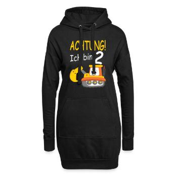 Achtung ich bin 2 - Hoodie-Kleid - Schwarz - Vorne