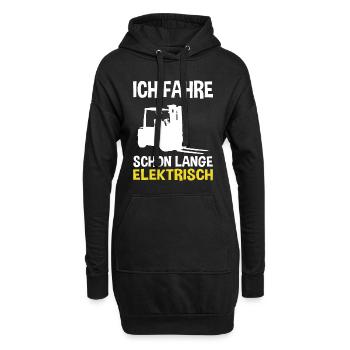 Logistiker E-Auto Logistik Gabelstapler Stapler - Hoodie-Kleid - Schwarz - Vorne