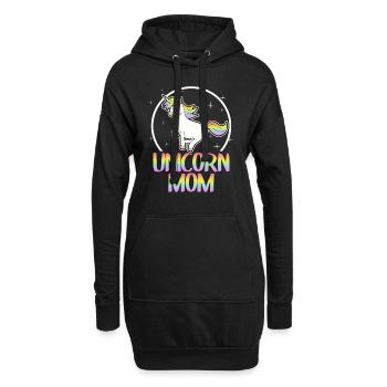 Maman licorne maman licorne mère naissance enceinte - Sweat-shirt à capuche long Femme - noir - Devant