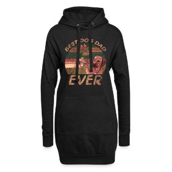 Meilleur papa chien - Sweat-shirt à capuche long Femme - noir - Devant
