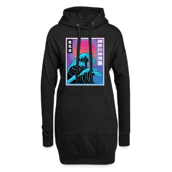 Vaporwave Aesthetic Big Wave Japan Style Art - Hoodie-Kleid - Schwarz - Vorne