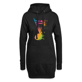 Musik Musiker Music Musikfan Musikfreund Musiker - Hoodie-Kleid - Schwarz - Vorne