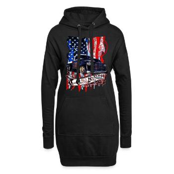 Chevy Vintage V8 Pickup LKW Amerikanisches Design - Hoodie-Kleid - Schwarz - Vorne