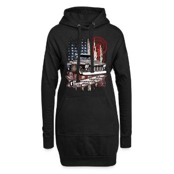 Un camion V8 le plus convivial de l’environnement américain - Sweat-shirt à capuche long Femme - noir - Devant