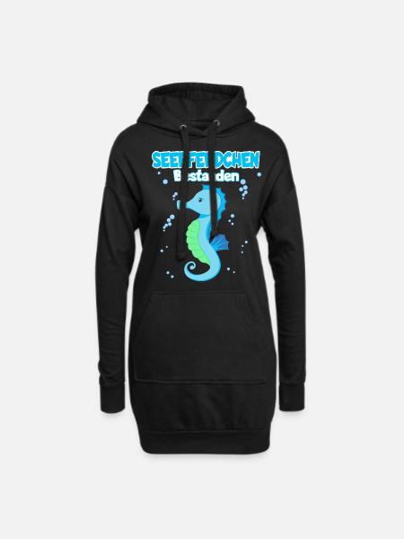 Seepferdchen Bestanden Schwimmabzeichen - Hoodie-Kleid - Schwarz