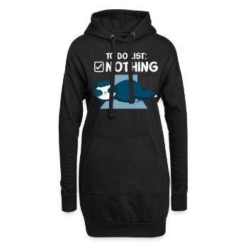 To do list nothing schlafendes Faultier - Hoodie-Kleid - Schwarz - Vorne
