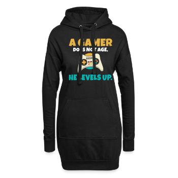 A gamer does not age he levels up lustiges Gaming - Hoodie-Kleid - Schwarz - Vorne
