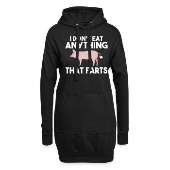 Je ne mange rien qui pète Végétalien Végétarien - Sweat-shirt à capuche long Femme - noir - Devant