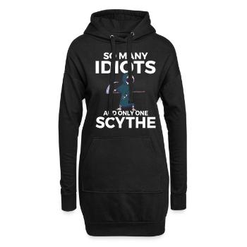 So many idiots and only one scythe schwarzer Humor - Hoodie-Kleid - Schwarz - Vorne