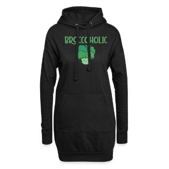Broccoholic Vegan Meatless and Broccoli - Hoodie Dress - black - Front