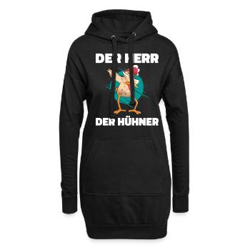 Der Herr der Hühner Hühnerflüsterer Hänchenwagen - Hoodie-Kleid - Schwarz - Vorne