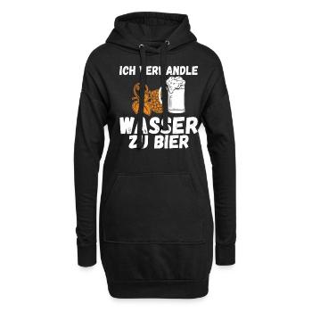 Ich verwandle Wasser zu Bier Brauerei und Hobby Bi - Hoodie-Kleid - Schwarz - Vorne