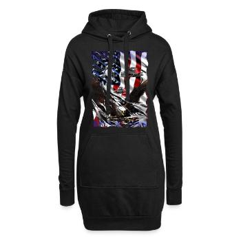Camionneurs par passion avec une camionnette V8 - Sweat-shirt à capuche long Femme - noir - Devant