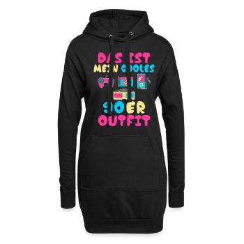 Das ist mein cooles 90er Outfit Motto Kleidung 90e - Hoodie-Kleid - Schwarz - Vorne
