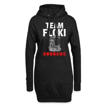 Team Floki der Schiffsbauer - Hoodie-Kleid - Schwarz - Vorne
