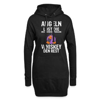 Angeln löst die meisten meiner Probleme Whiskey de - Hoodie-Kleid - Schwarz - Vorne